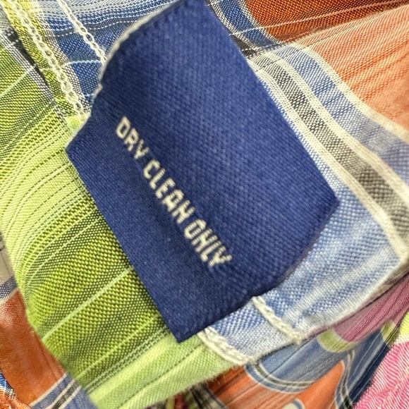 Robert Graham Size Large Bright Plaid Flip Cuff Shirt Button Front Pink Green - Picture 5 of 8